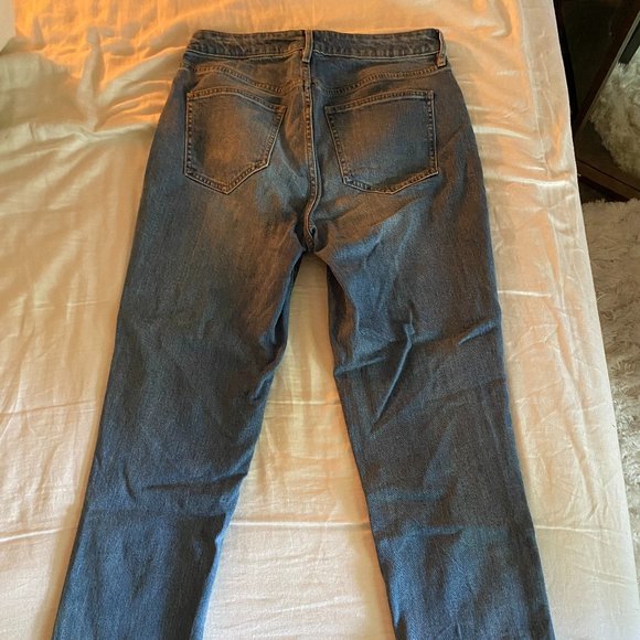 Lightly distressed, dark blue, Pacsun mom jeans - Picture 2 of 4